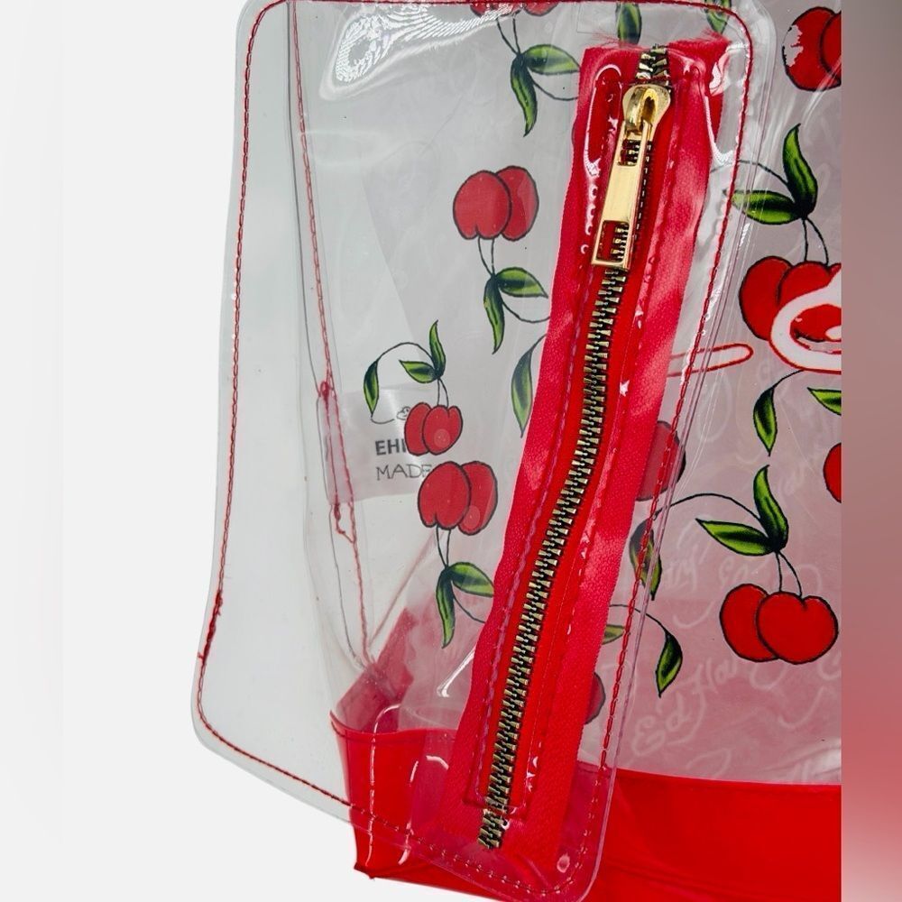 Ed Hardy Cherries Transparent Set:Large Tote Bag/Wallet - Picture 5 of 9